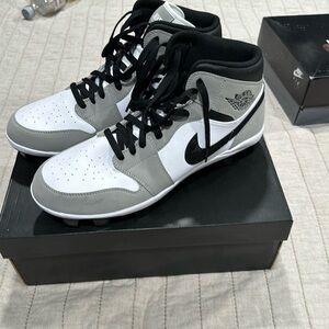 Jordan Baseball Cleats Size 13.  Gray, Black, and White.  With the box.
